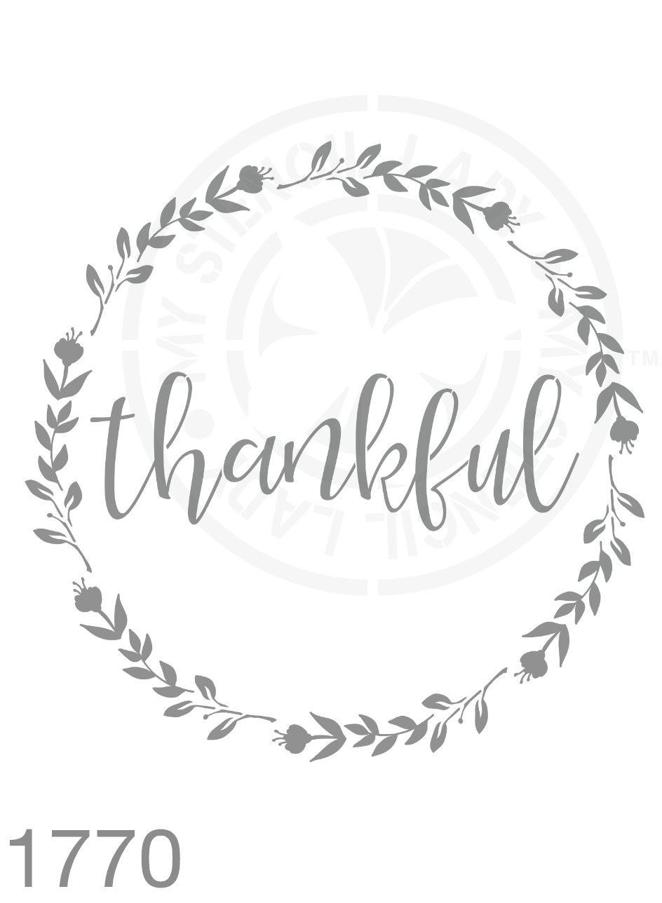 Thankful Wreath Farmhouse Style Stencil 1770 Reusable Country Town Cottage Home Decor Stencils and Templates
