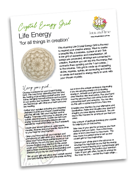 Good Health and Vitality - Emotionally and Physically - Crystal Energy Grid Pack