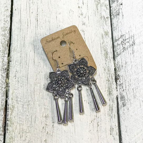 Boho Lotus Mandala Earrings