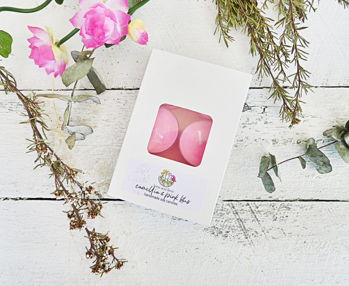 Soy Tealight Candles - Camellia & Pink Lotus
