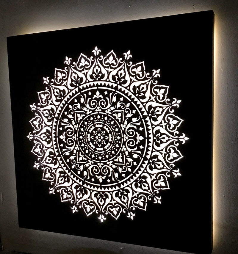 Sun Mandala Illuminated Art