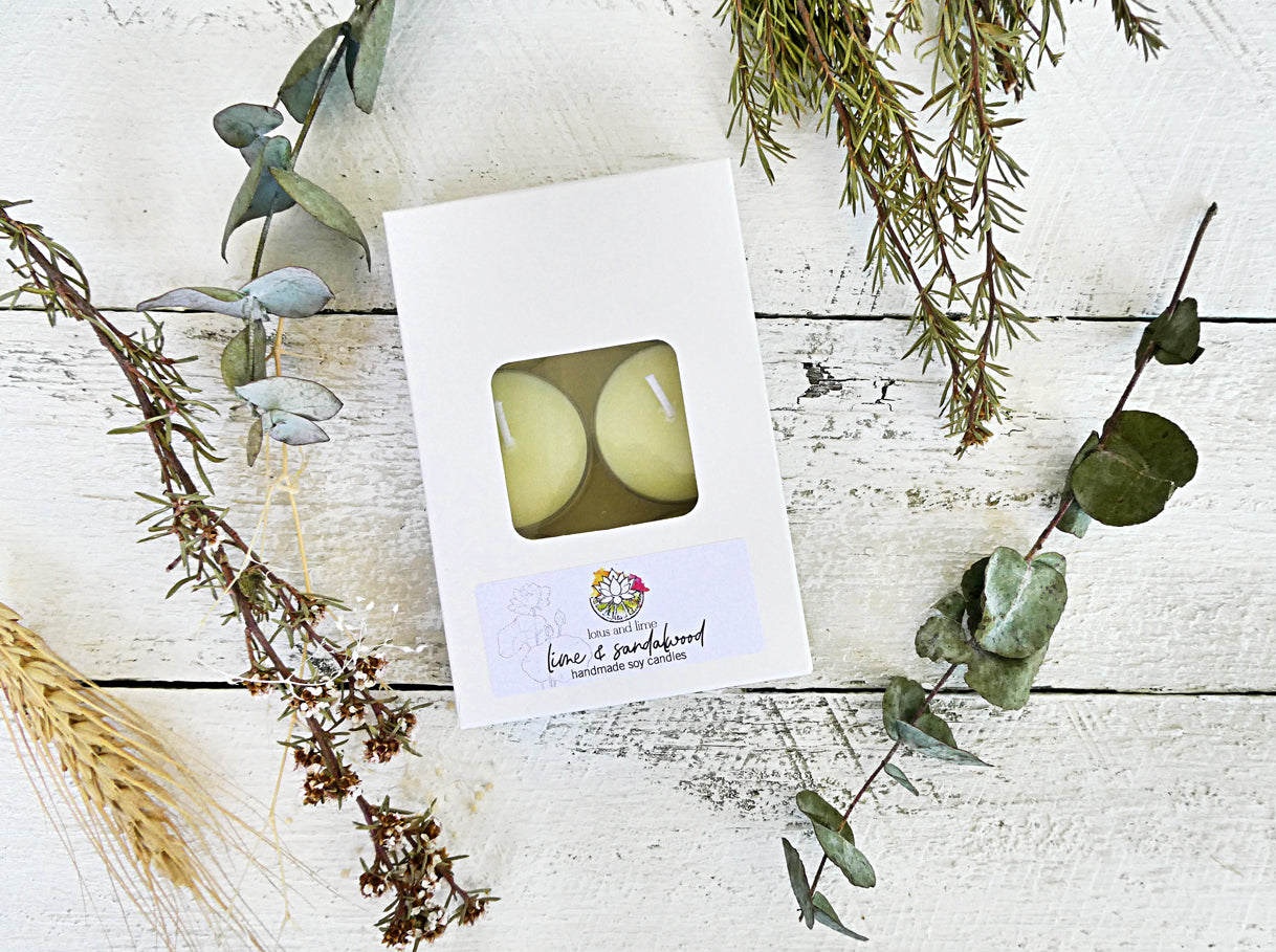 Soy Tealight Candles - Lime and Sandalwood