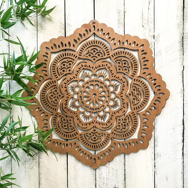 Stained Boho Mandala Timber Hanging