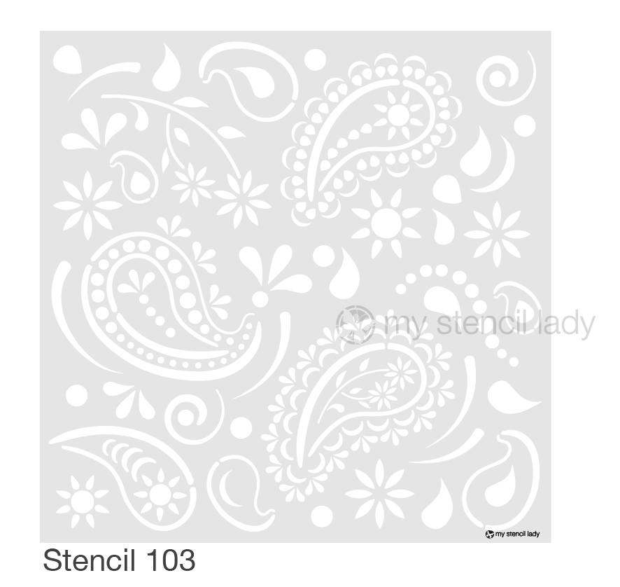 Paisley Pattern Stencil 103