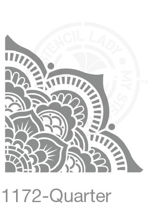 My Stencil Lady Stencil XXLarge - Quarter Design Making 750mm Diameter - 385mm Cutout (Sheet size 400x400mm) Stencil 1172 Chalk Painting Furniture Decor Stencils