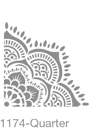 My Stencil Lady Stencil XXLarge - Quarter Design Making 750mm Diameter - 385mm Cutout (Sheet size 400x400mm) Stencil 1174 Chalk Painting Furniture Decor Stencils