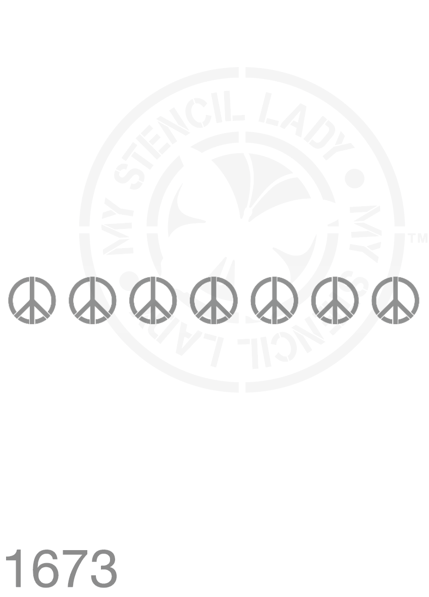 Peace Sign Repeating Border Stencil 1673