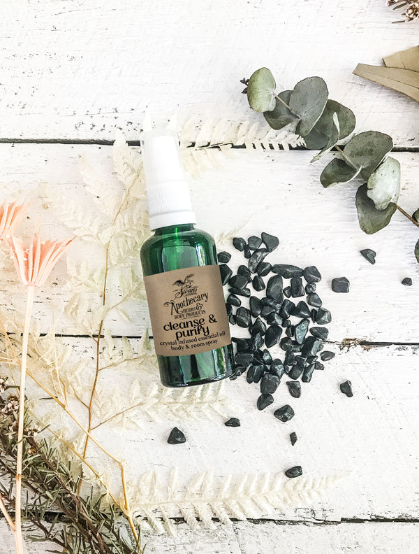 Cleanse & Purify Crystal Infused Essential Oil Body and Room Spray