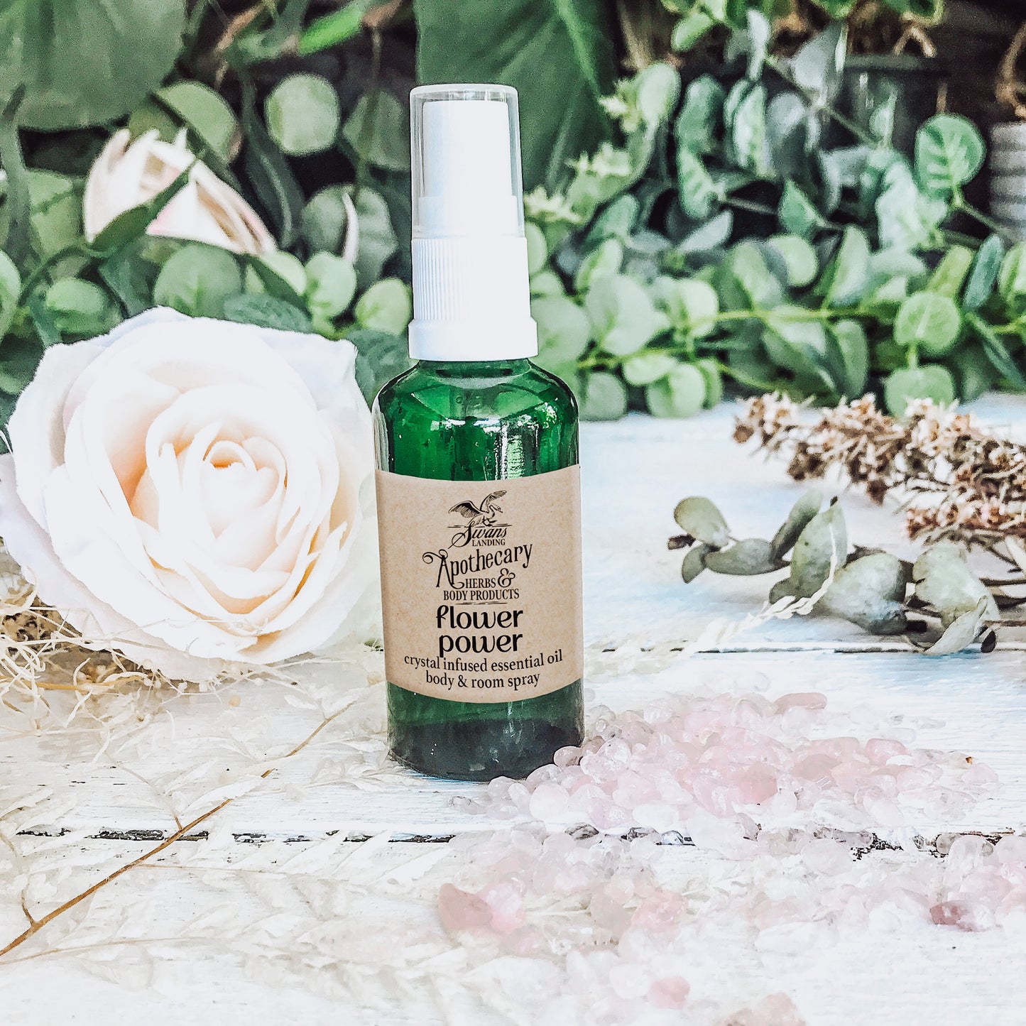 Flower Power Crystal Infused Essential Oil Body and Room Spray