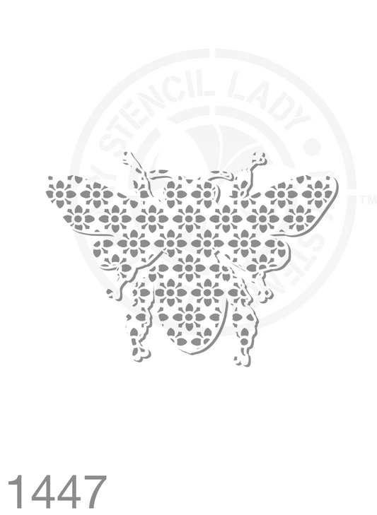 Patterned Silhouette Bee Stencil 1447 Unique Designs and Patterns in Stencils and Templates