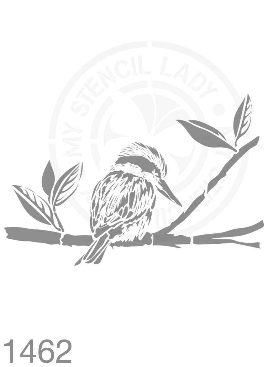 Kingfisher Tropical Hand Drawn Illustration Stencil 1462 Australian Natives Plants and Animals Reusable Templates and Stencils