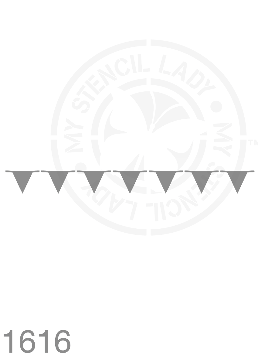 Long Thin Border Bunting Farmhouse Style Stencil 1616 Reusable Country Town Cottage Home Decor Stencils and Templates