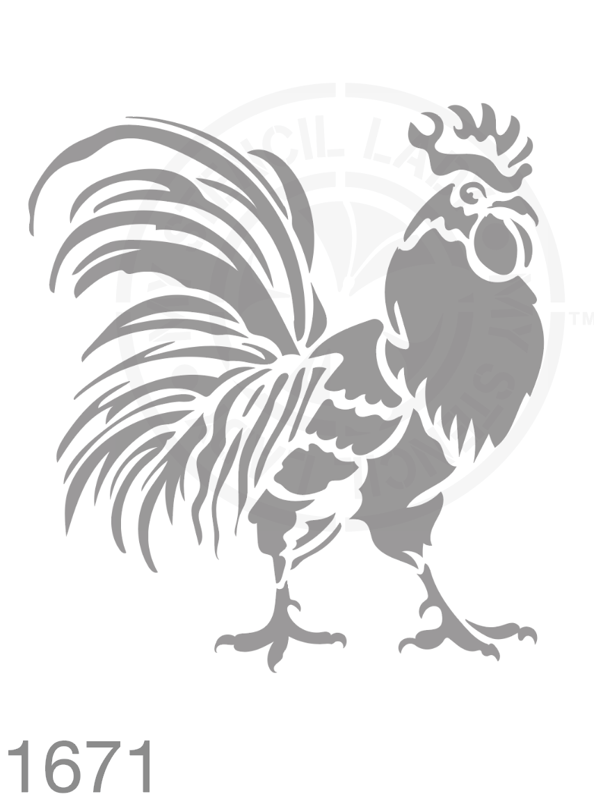 Farmhouse Style Rooster Stencil 1671 Reusable Animals Fauna and Wildlife Stencils and Templates