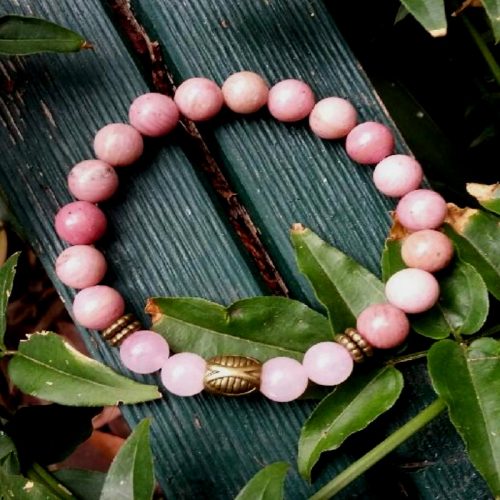Crystal Bracelet – Rhodonite & Rose Quartz