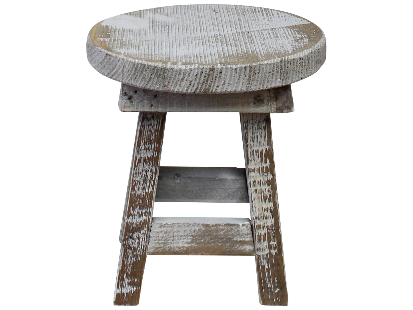 Rustic Whitewash Stool