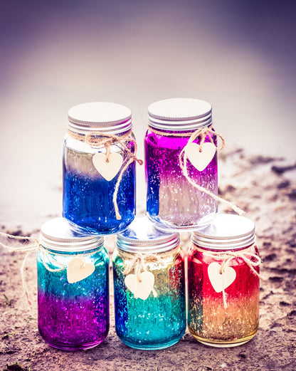 Sparkle Jar - Red & Gold Ombre