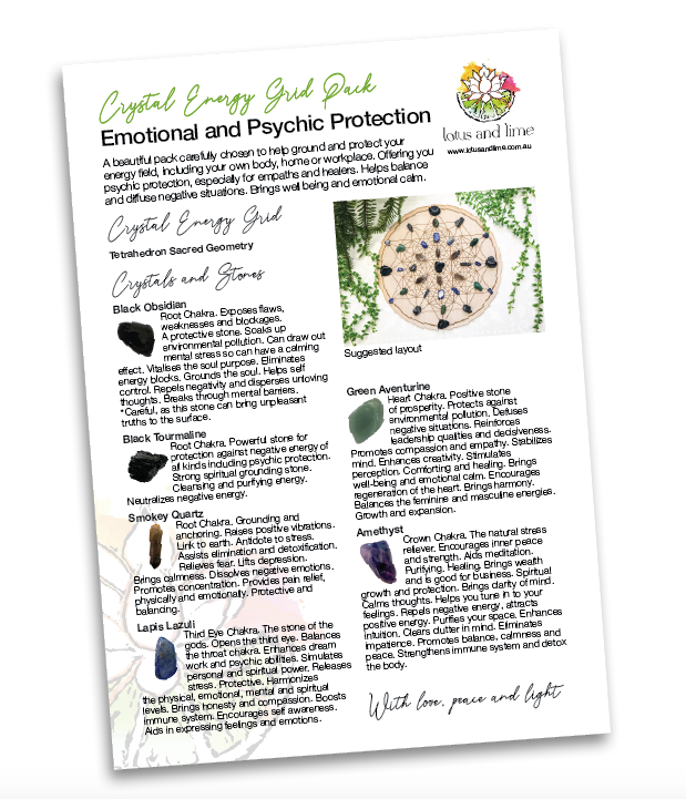Emotional and Psychic Protection B - Crystal Energy Grid Pack