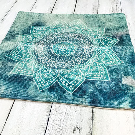 Aqua Blue Lotus Mandala Pillowcase