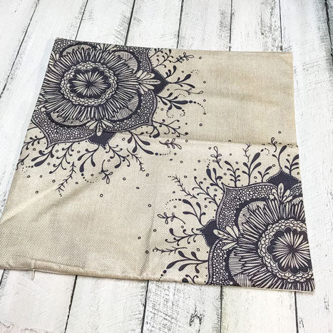 Black Flourish Mandala Pillowcase