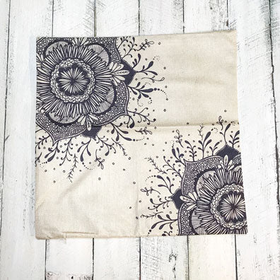 Black Flourish Mandala Pillowcase