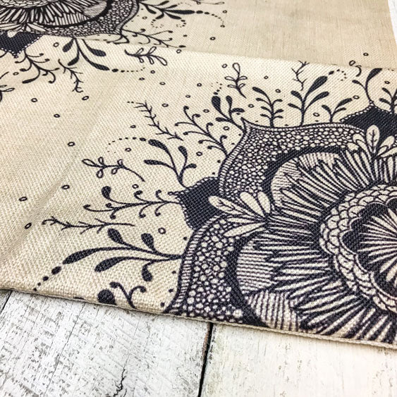 Black Flourish Mandala Pillowcase