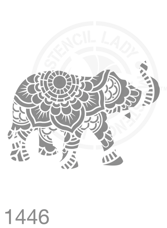 Elephant Patterned Stencil 1446